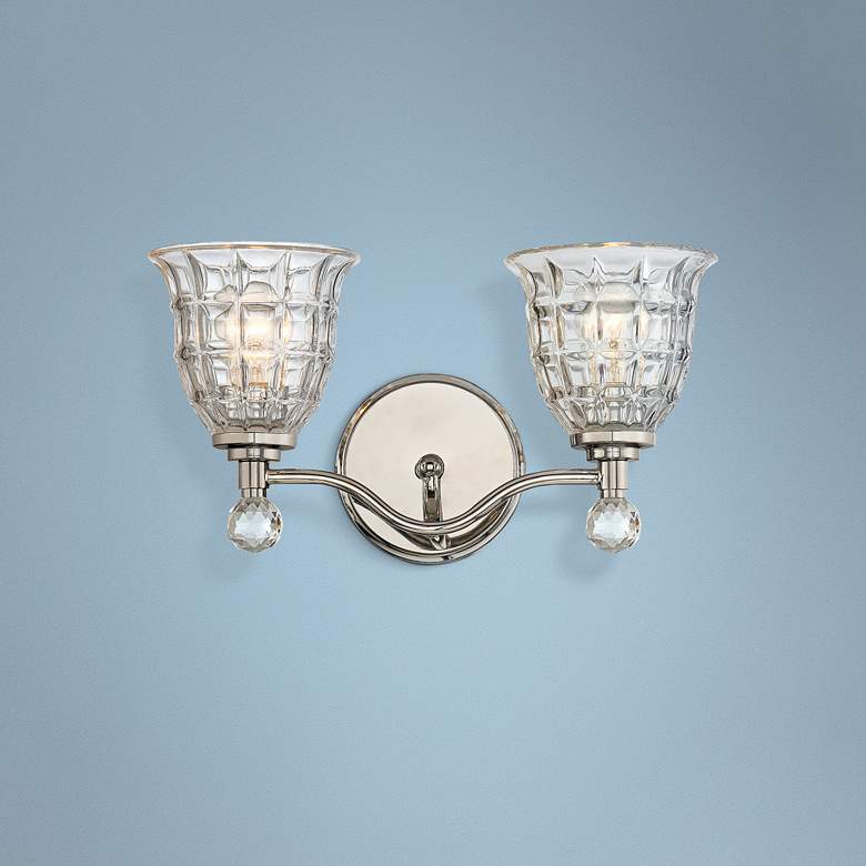 Image 1 Savoy House Birone 16 inchW 2-Light Polished Nickel Bath Light