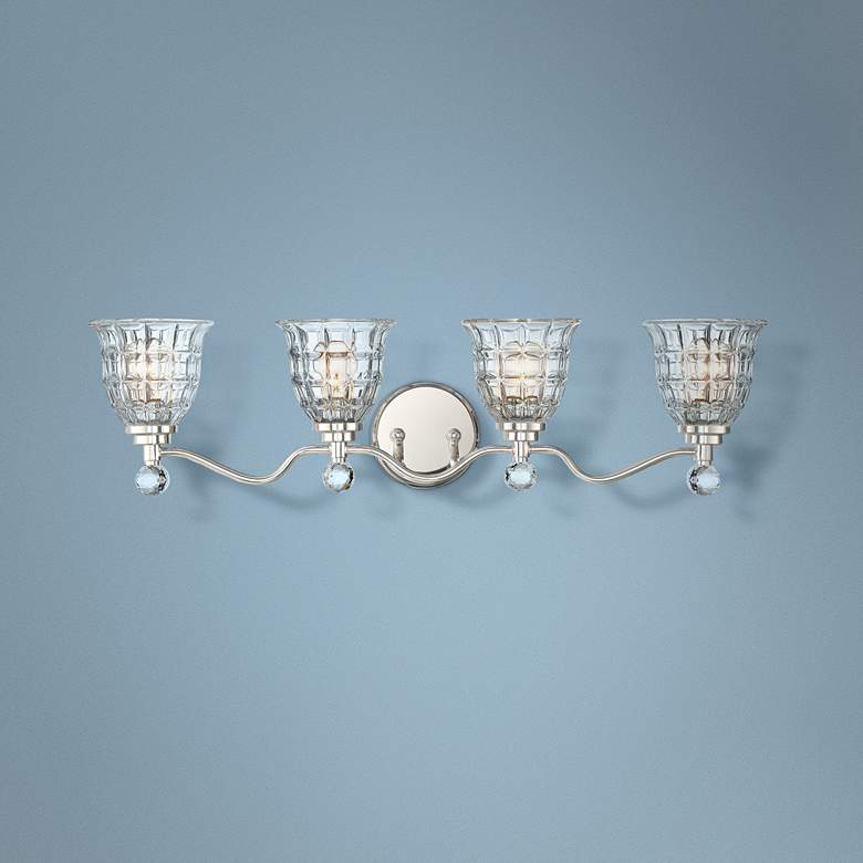 Image 1 Savoy House Birone 33"W 4-Light Polished Nickel Bath Light