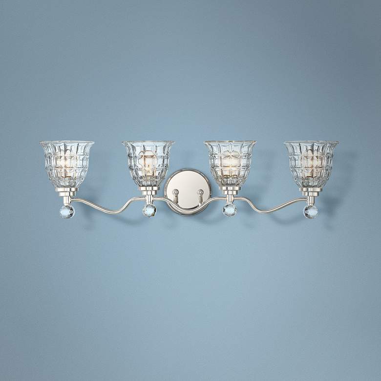 Image 1 Savoy House Birone 33 inchW 4-Light Polished Nickel Bath Light