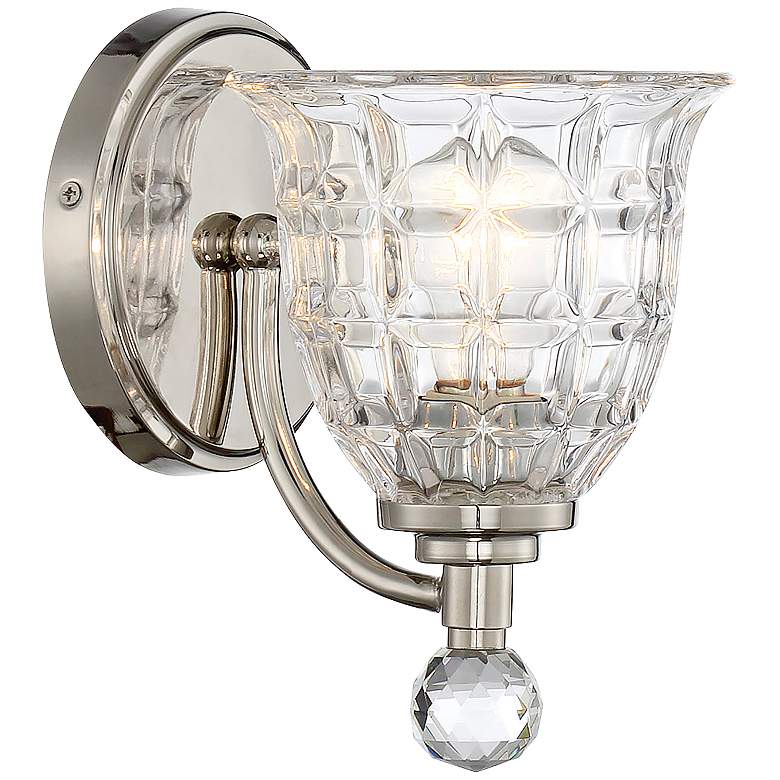 Image 1 Savoy House Birone 8 1/2 inchH Polished Nickel Wall Sconce