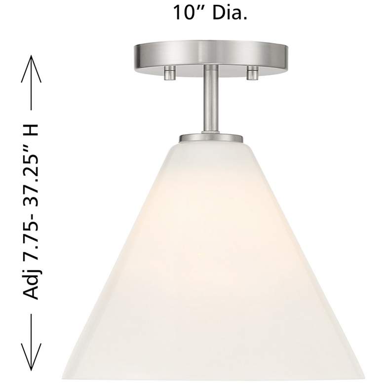 Image 5 Savoy House Blair 10" Wide Satin Nickel and White Ceiling Light more views