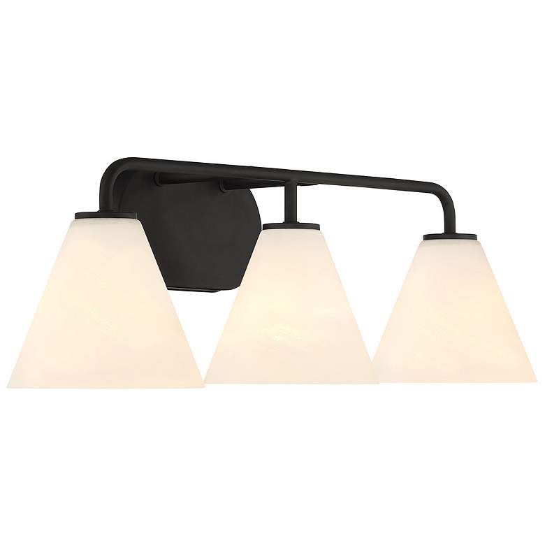 Image 4 Savoy House Blair 25 1/2"W Matte Black 3-Light Bath Light more views
