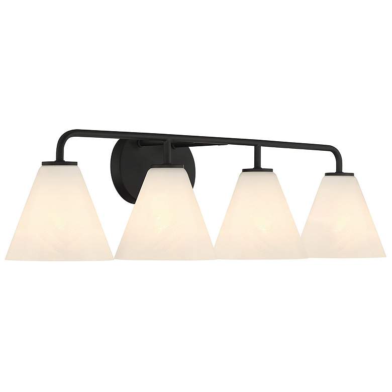 Image 4 Savoy House Blair 35" Wide Matte Black 4-Light Bath Light more views