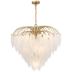 Savoy House Boa 27"W Warm Brass Chandelier w/ Frosted Glass