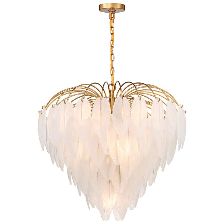Image 4 Savoy House Boa 27"W Warm Brass Chandelier w/ Frosted Glass more views