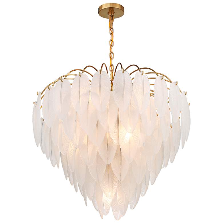 Image 5 Savoy House Boa 27"W Warm Brass Chandelier w/ Frosted Glass more views