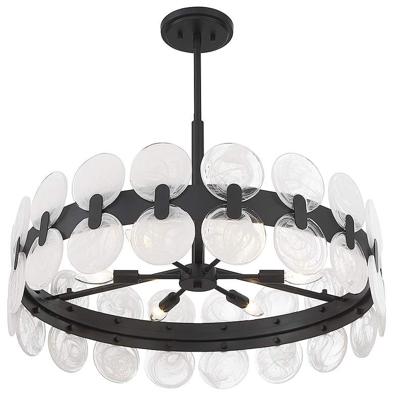 Image 5 Savoy House Boca 27 1/2"W Matte Black 6-Light Chandelier more views