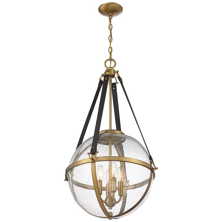 Image 4 Savoy House Bozeman 18 inch Wide Warm Brass 4-Light Orb Pendant more views