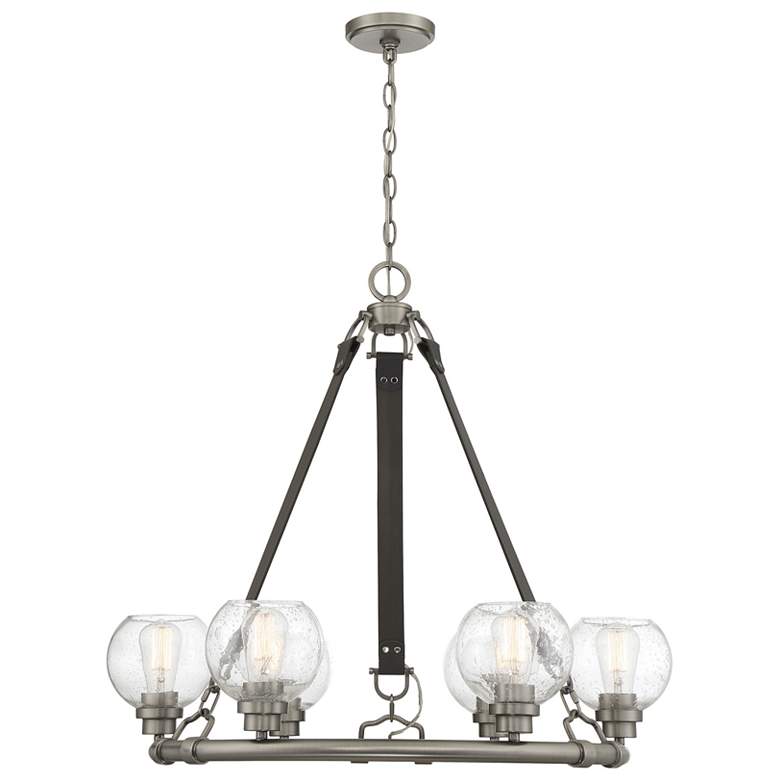 Image 1 Savoy House Bozeman 29" Wide Antique Nickel 6-Light Chandelier