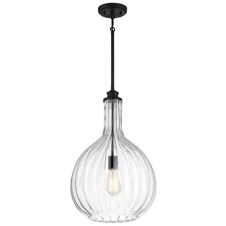 Image 3 Savoy House Brandon 14" Wide Matte Black Pendant Light more views