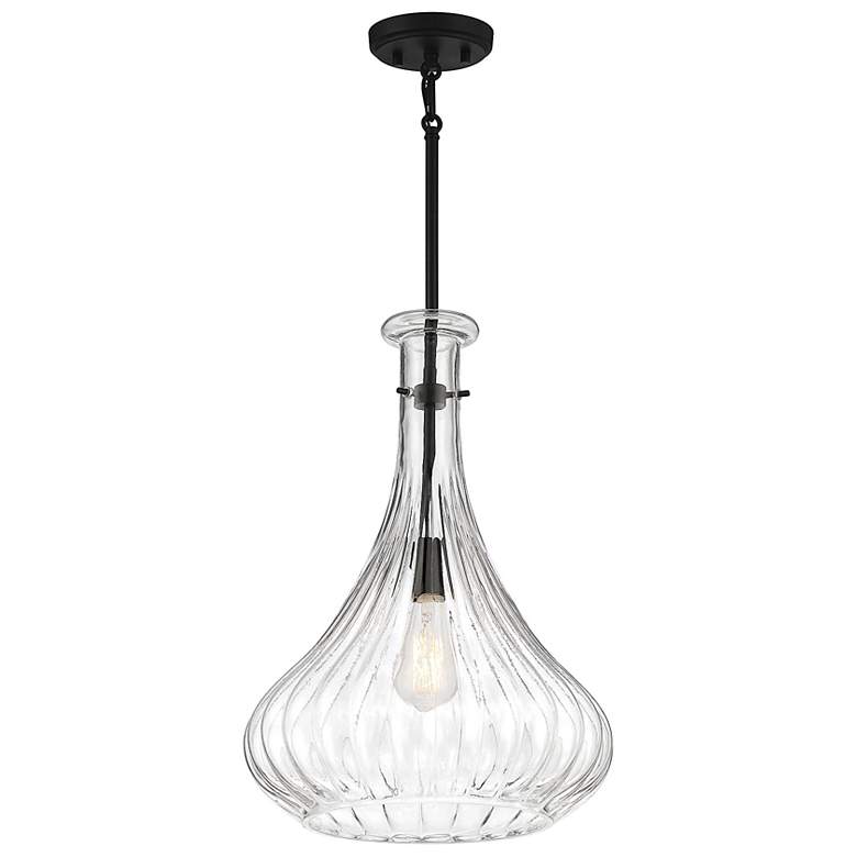 Image 4 Savoy House Bristo 14" Wide Matte Black Metal Pendant Light more views