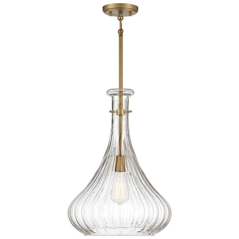 Image 1 Savoy House Bristo 14" Wide Warm Brass Pendant Light