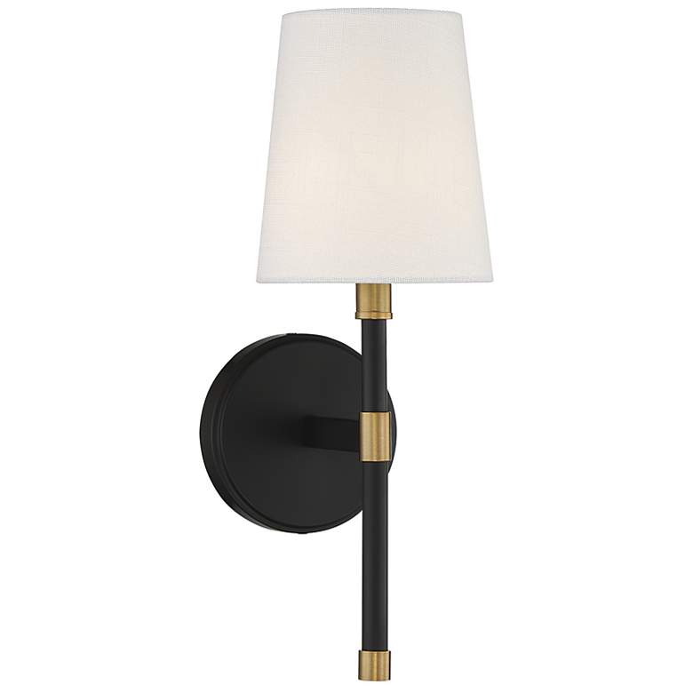 Image 1 Savoy House Brody 16" High Matte Black Wall Sconce