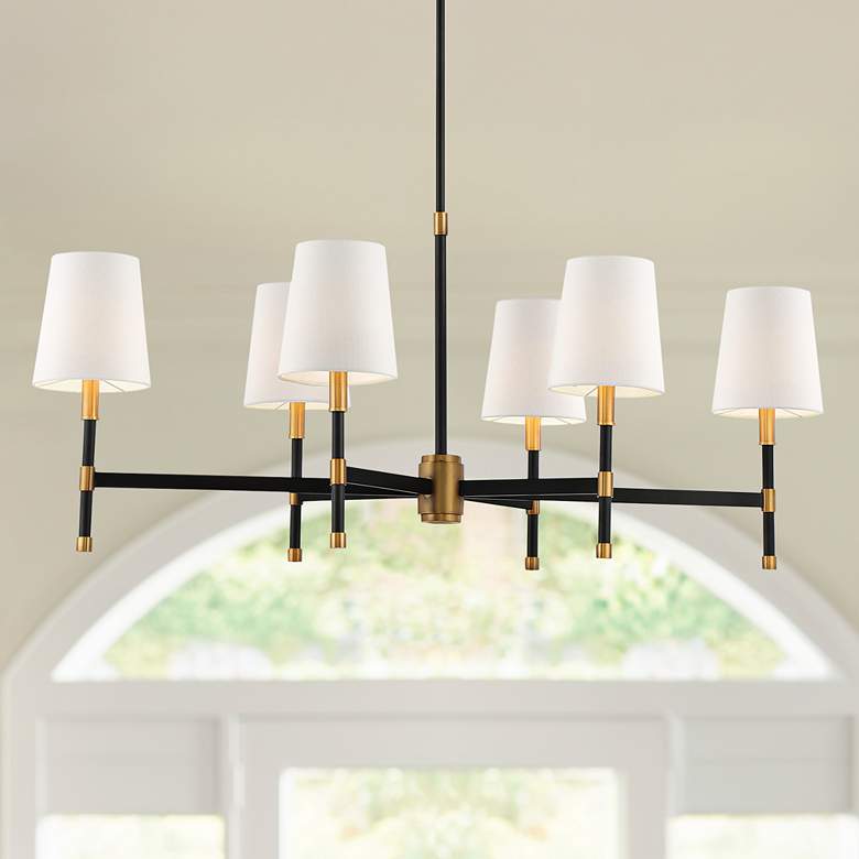 Image 1 Savoy House Brody 41" Wide 6-Light Shade Chandelier