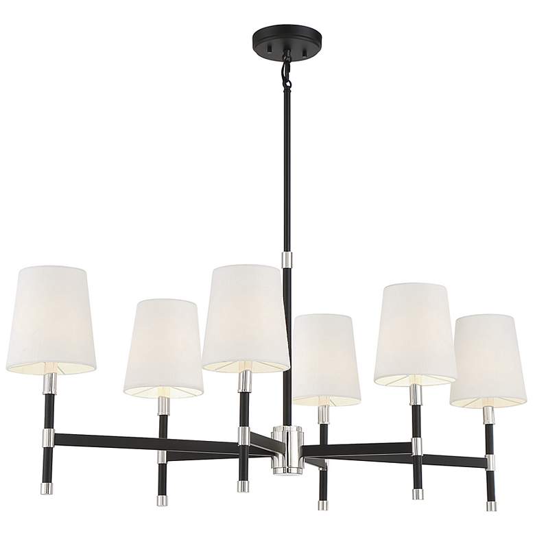 Image 3 Savoy House Brody Matte Black &amp; Polished Nickel Accents Chandelier more views