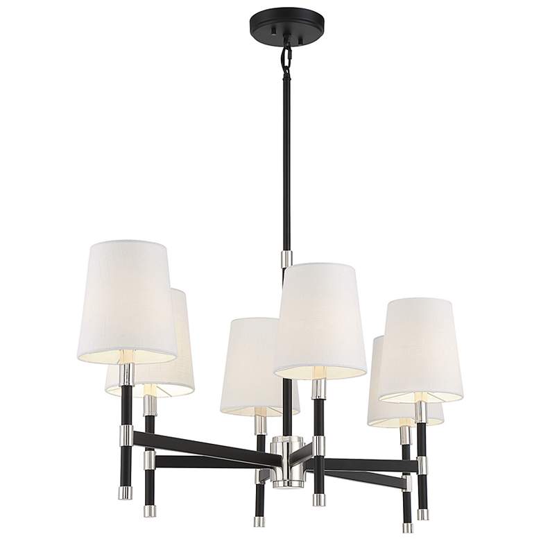Image 4 Savoy House Brody Matte Black &amp; Polished Nickel Accents Chandelier more views