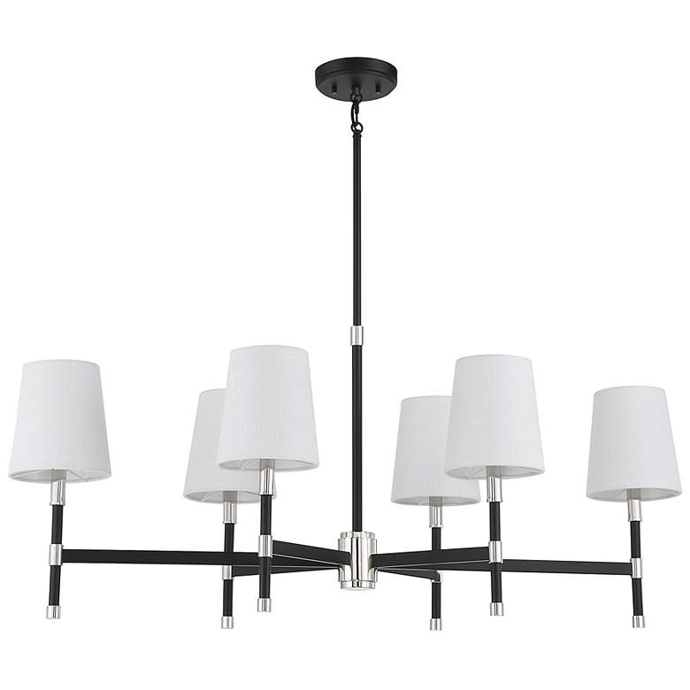 Image 6 Savoy House Brody Matte Black & Polished Nickel Accents Chandelier more views