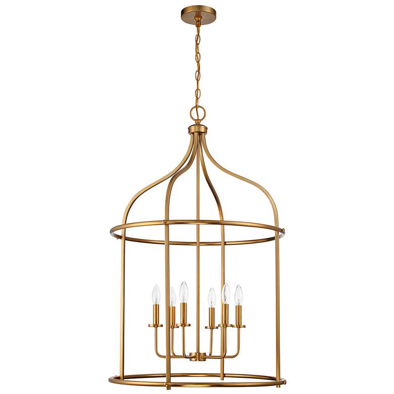 Image 2 Savoy House Brookstone 26" Wide Warm Brass 6-Light Pendant more views