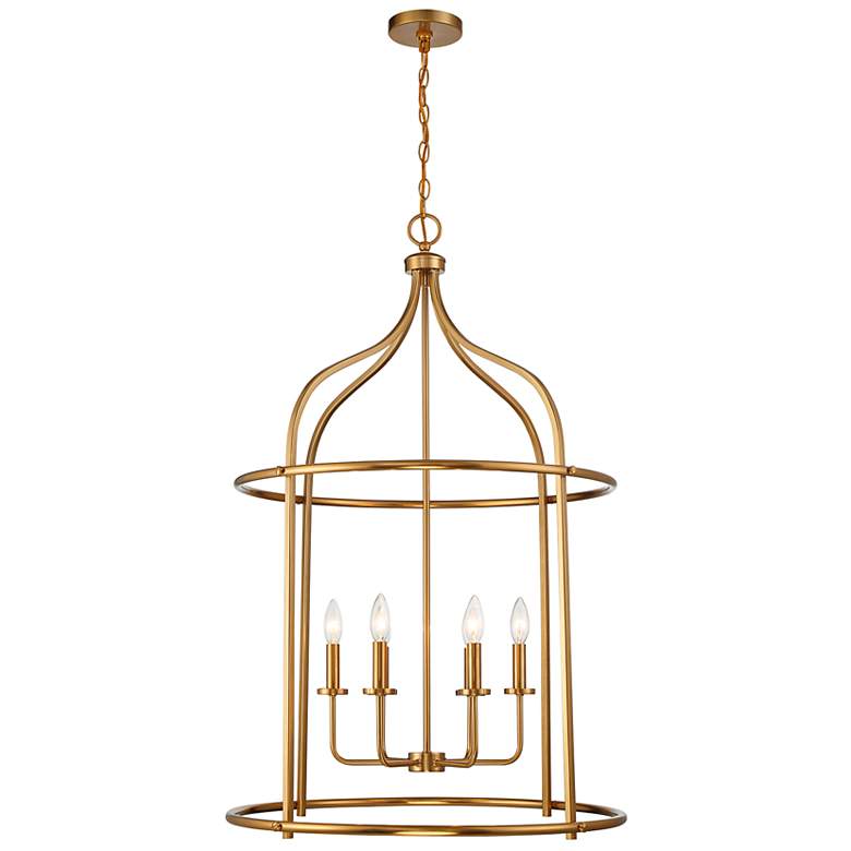Image 3 Savoy House Brookstone 26" Wide Warm Brass 6-Light Pendant more views
