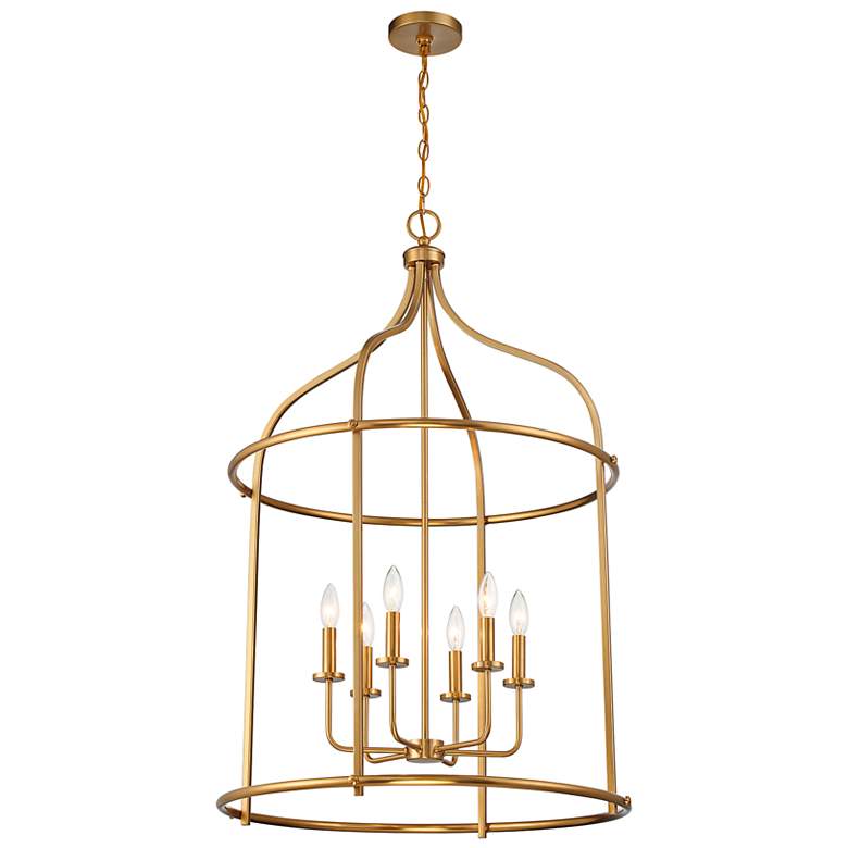 Image 4 Savoy House Brookstone 26" Wide Warm Brass 6-Light Pendant more views