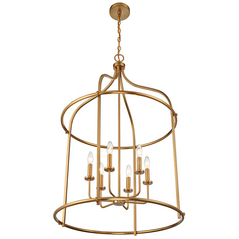 Image 5 Savoy House Brookstone 26" Wide Warm Brass 6-Light Pendant more views