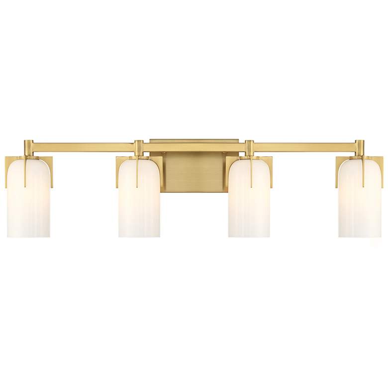 Image 1 Savoy House Caldwell 32" Wide Warm Brass 4-Light Bath Light