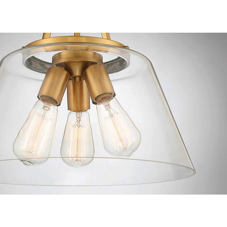 Image 6 Savoy House Calhoun 15" Wide Warm Brass 3-Light Pendant more views