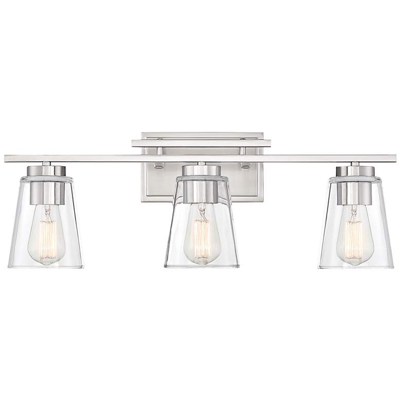 Image 3 Savoy House Calhoun 24" Wide 3-Light Satin Nickel Bath Vanity Light