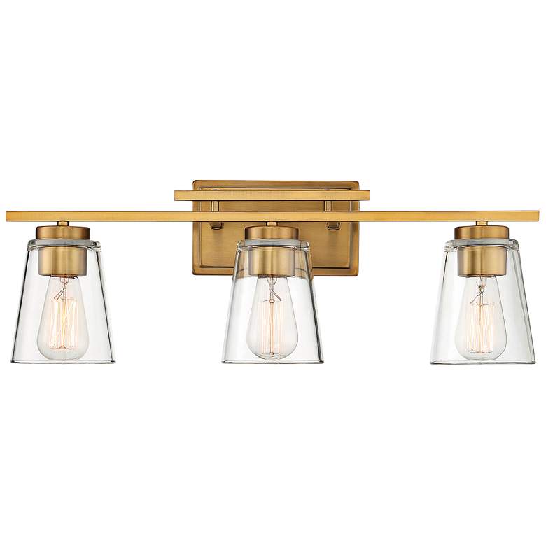 Image 1 Savoy House Calhoun 24" Wide Warm Brass 3-Light Bath Light