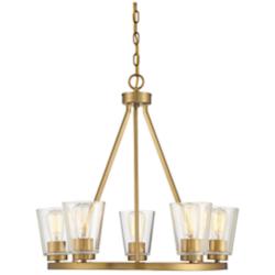 Savoy House Calhoun 25" Wide Warm Brass 5-Light Chandelier