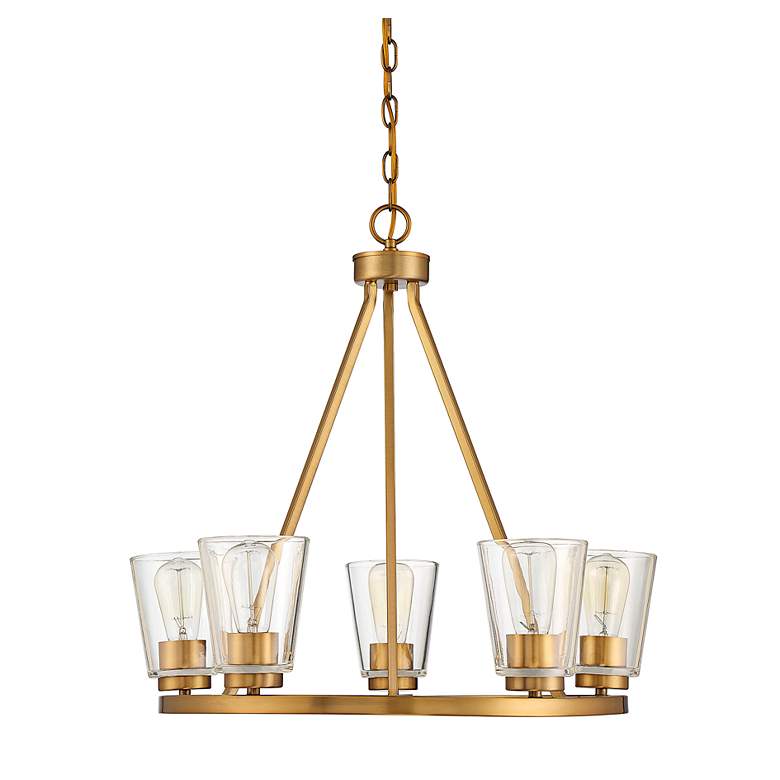 Image 3 Savoy House Calhoun 25" Wide Warm Brass 5-Light Chandelier more views