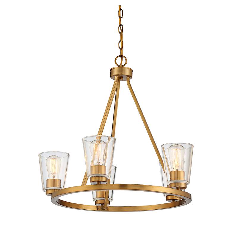 Image 6 Savoy House Calhoun 25" Wide Warm Brass 5-Light Chandelier more views