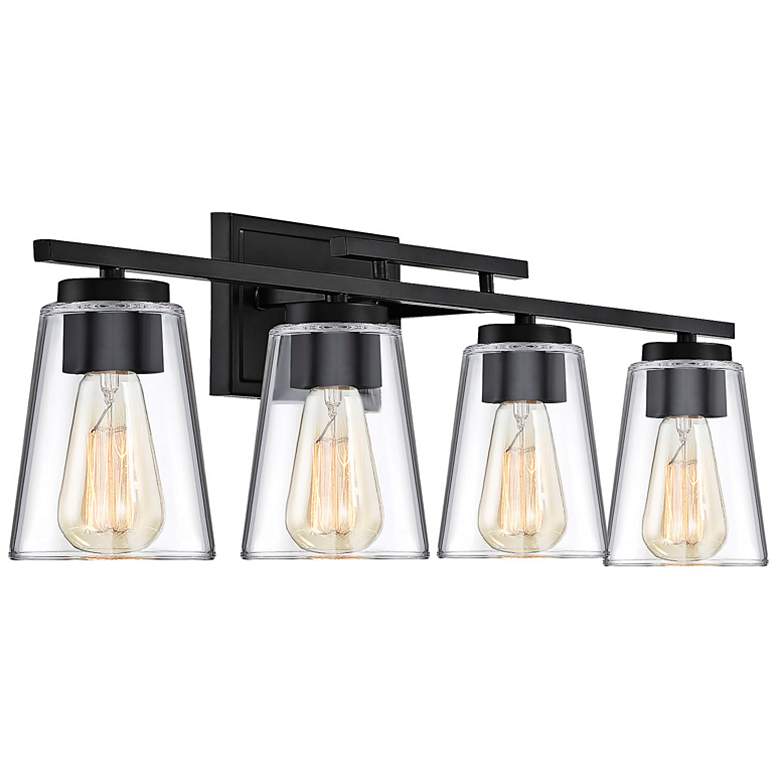 Image 5 Savoy House Calhoun 32" Wide Matte Black 4-Light Bath Light more views