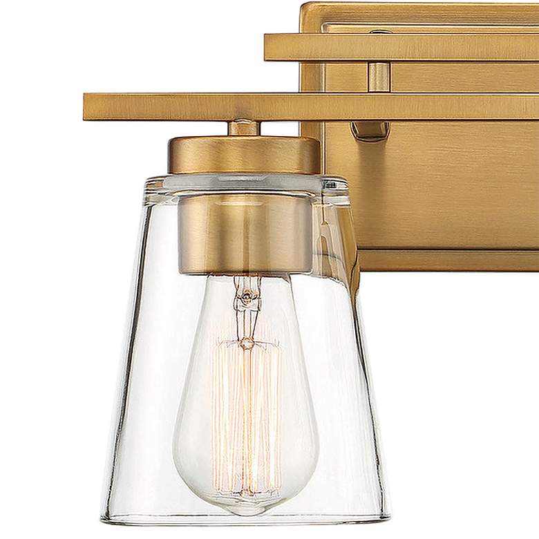 Image 2 Savoy House Calhoun 8 3/4"H Warm Brass 2-Light Wall Sconce more views