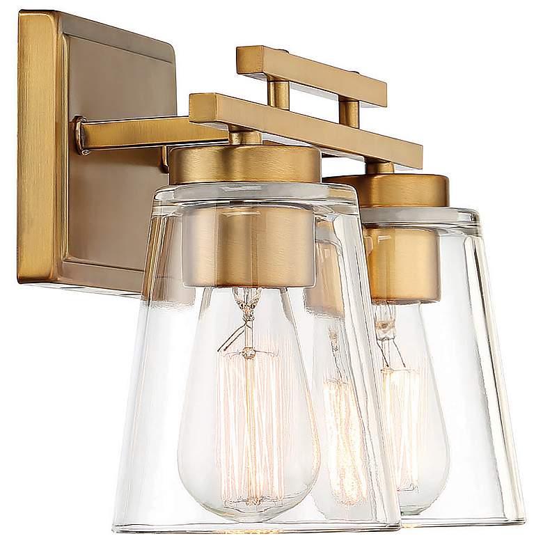 Image 6 Savoy House Calhoun 8 3/4"H Warm Brass 2-Light Wall Sconce more views