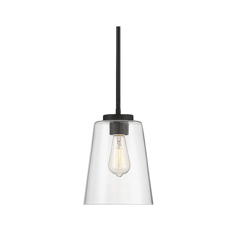 Image 1 Savoy House Calhoun 8" Wide Matte Black Mini Pendant