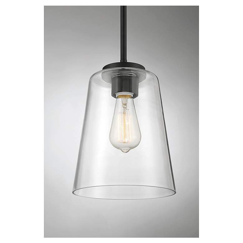Image 3 Savoy House Calhoun 8" Wide Matte Black Mini Pendant more views