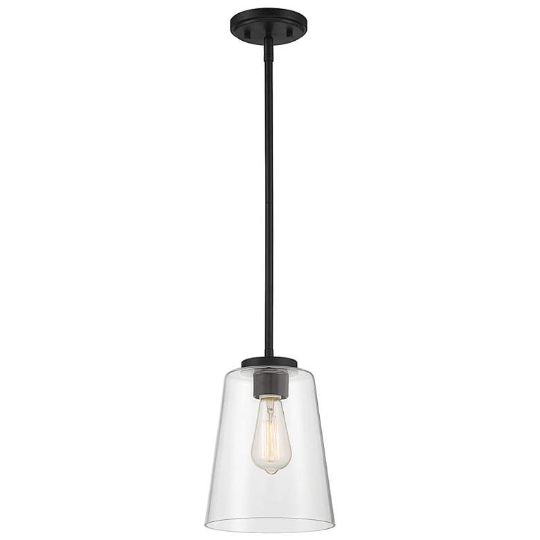 Image 5 Savoy House Calhoun 8" Wide Matte Black Mini Pendant more views
