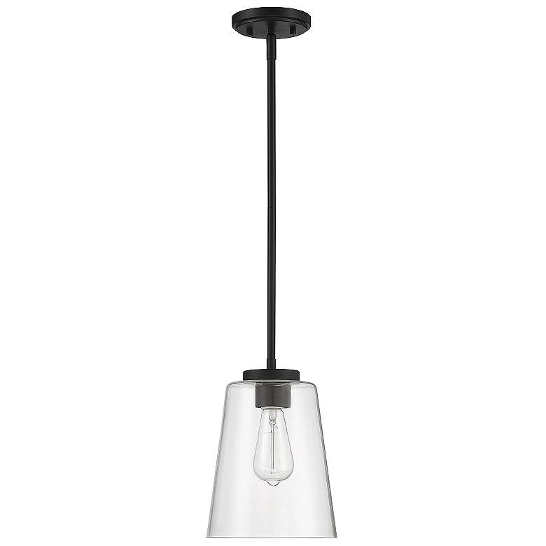 Image 6 Savoy House Calhoun 8" Wide Matte Black Mini Pendant more views
