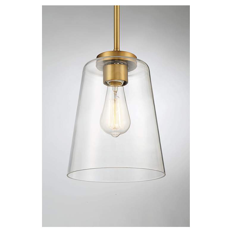 Image 3 Savoy House Calhoun 8" Wide Warm Brass Mini Pendant more views