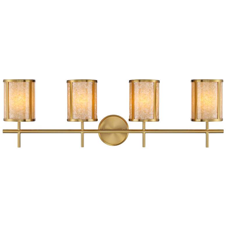 Image 1 Savoy House Camden 33 3/4"W Warm Brass 4-Light Bath Light