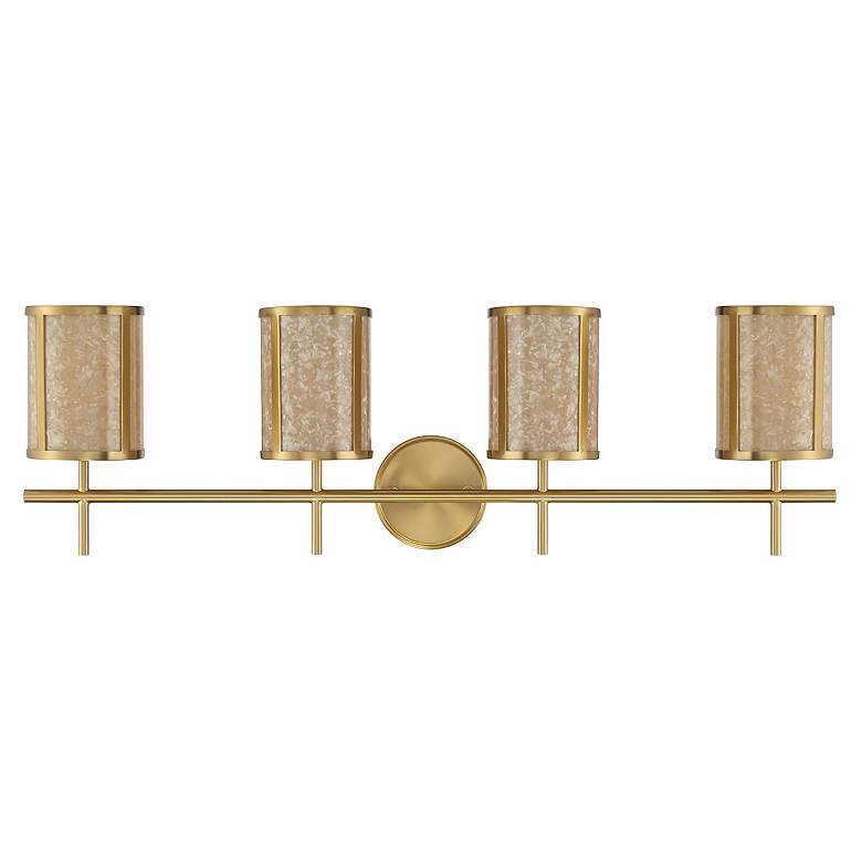 Image 2 Savoy House Camden 33 3/4"W Warm Brass 4-Light Bath Light more views