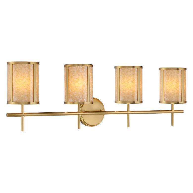 Image 3 Savoy House Camden 33 3/4"W Warm Brass 4-Light Bath Light more views