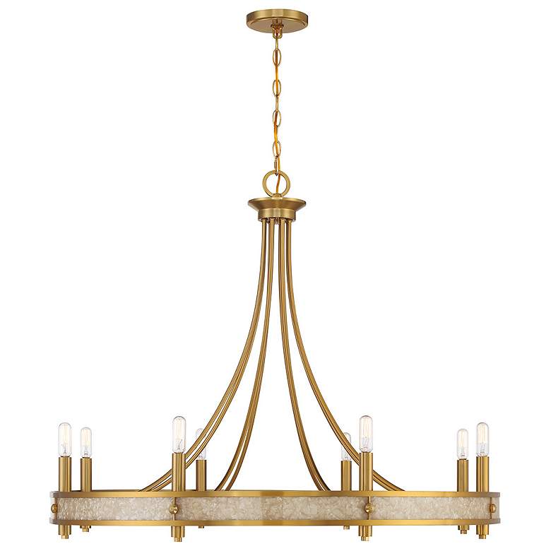 Image 1 Savoy House Camden 36" Wide Warm Brass 8-Light Chandelier