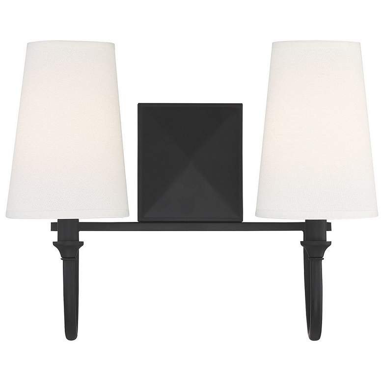 Image 1 Savoy House Cameron 15" Wide Matte Black 2-Light Bath Light