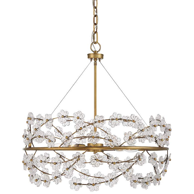Image 2 Savoy House Camille 24" Wide Warm Brass 5-Light Chandelier
