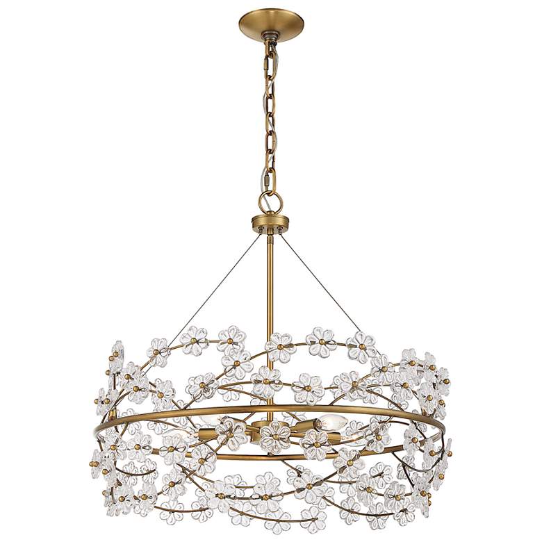 Image 4 Savoy House Camille 24" Wide Warm Brass 5-Light Chandelier more views