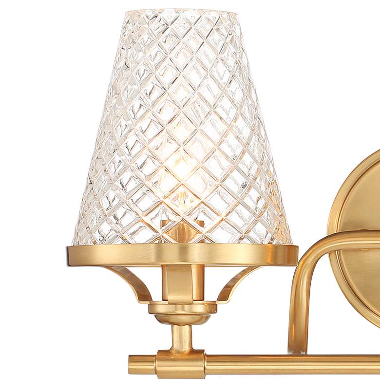 Image 2 Savoy House Candler 8 3/4"H Warm Brass 2-Light Wall Sconce more views