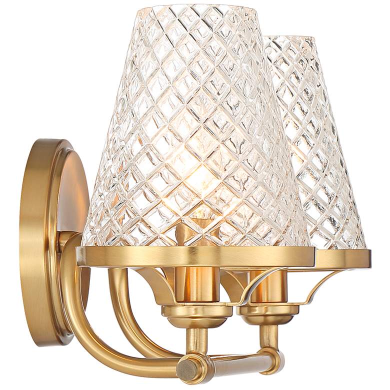 Image 3 Savoy House Candler 8 3/4"H Warm Brass 2-Light Wall Sconce more views