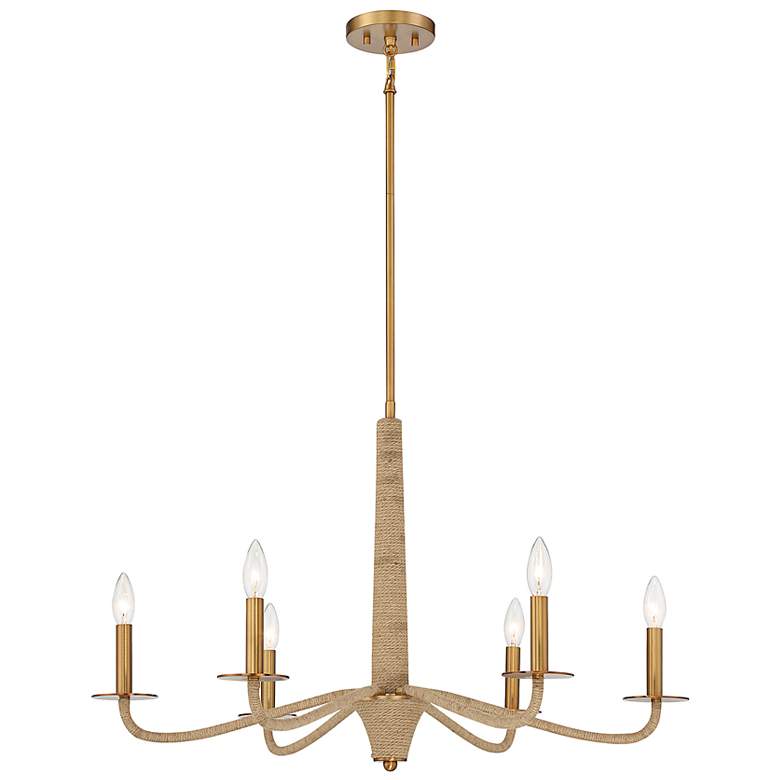 Image 3 Savoy House Cannon 32" Wide Warm Brass 6-Light Chandelier more views